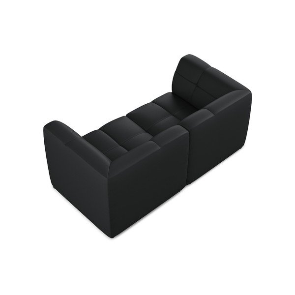 Divano nero con rivestimento in finta pelle 180 cm Aloha – Makamii-image-4