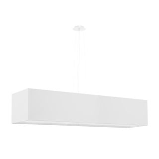 Apparecchio a sospensione bianco con paralume in vetro-tessuto Gryfin - Nice Lamps