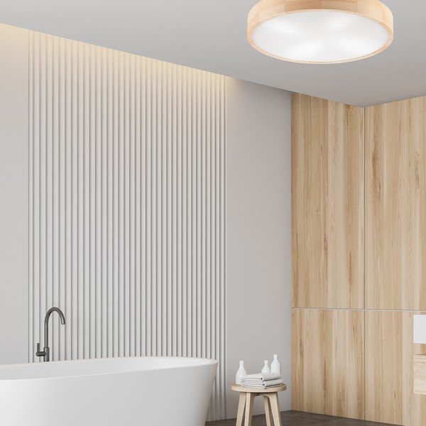 Lampada da soffitto marrone chiaro con paralume in vetro ø 58 cm Eveline - LAMKUR-image-1