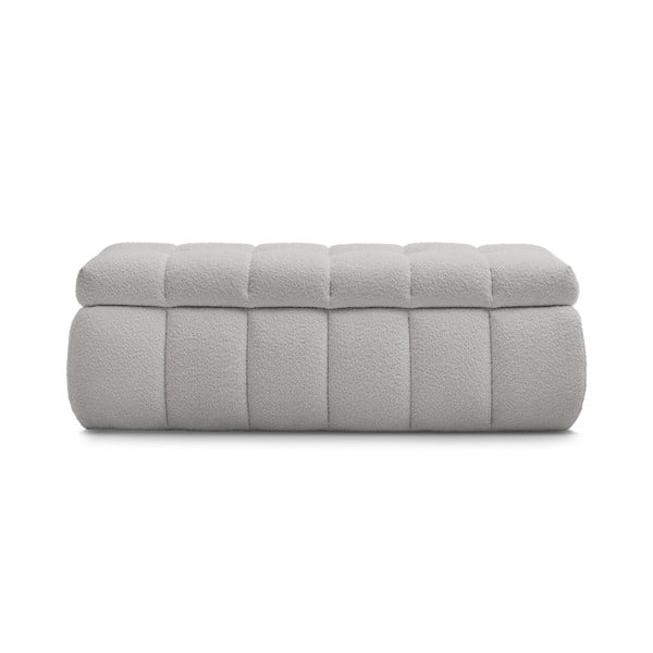 Panca grigio chiaro in tessuto bouclé Mont Blanc - Bobochic Paris-image-2