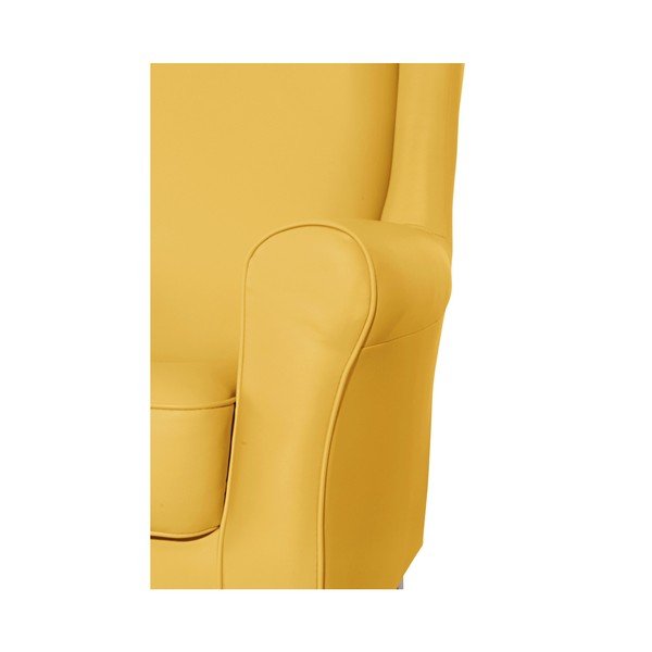 Poltrona in similpelle gialla Lorris Corn - Max Winzer-image-4