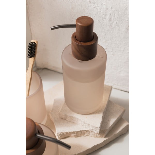 Dispenser sapone in vetro beige 280 ml Modest - Mette Ditmer Denmark-image-1