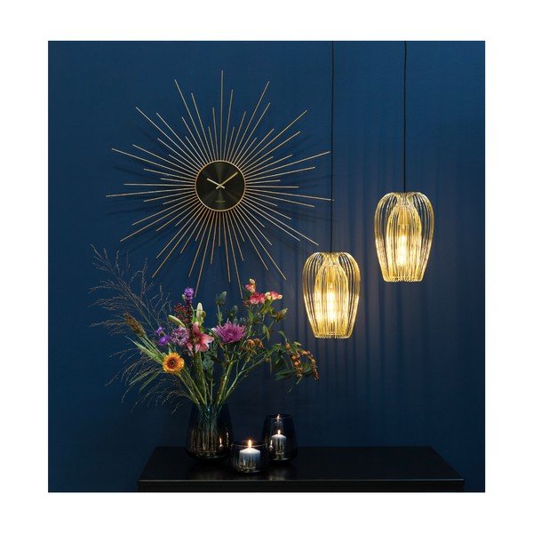 Orologio da parete in nero e oro Peony, ø 95 cm Extreme - Karlsson-image-1