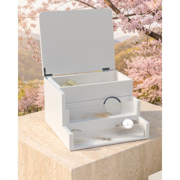 Organizer da bagno bianco opaco in legno Malibu – Umbra-image-2