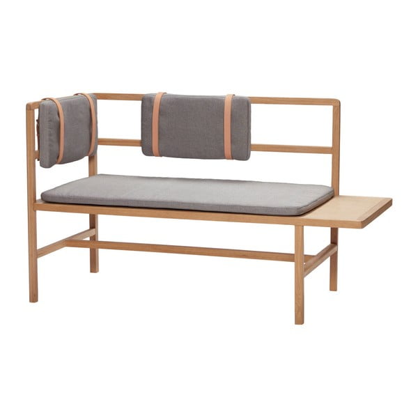 Lavice s polštářem Hübsch Oak Bench-image-4