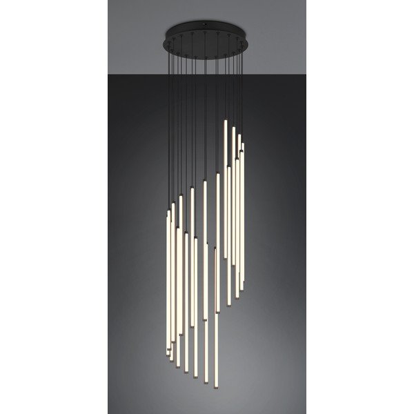 Lampadario LED nero opaco con intensità regolabile ø 37 cm Baxter – Trio-image-1