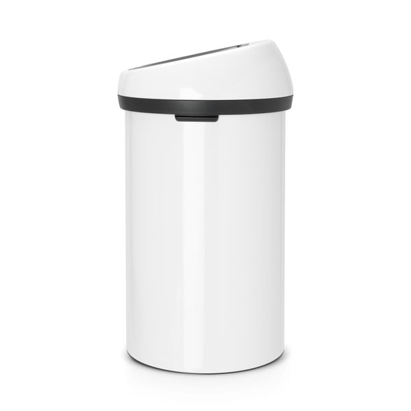 Bidone per rifiuti in acciaio bianco touch 60 l Touch Bin - Brabantia-image-1