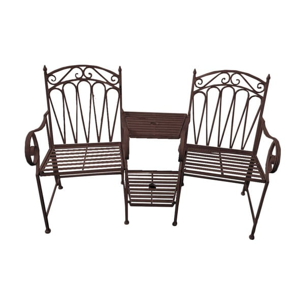 Panchina da giardino in metallo nero Rinjani - Garden Pleasure-image-1