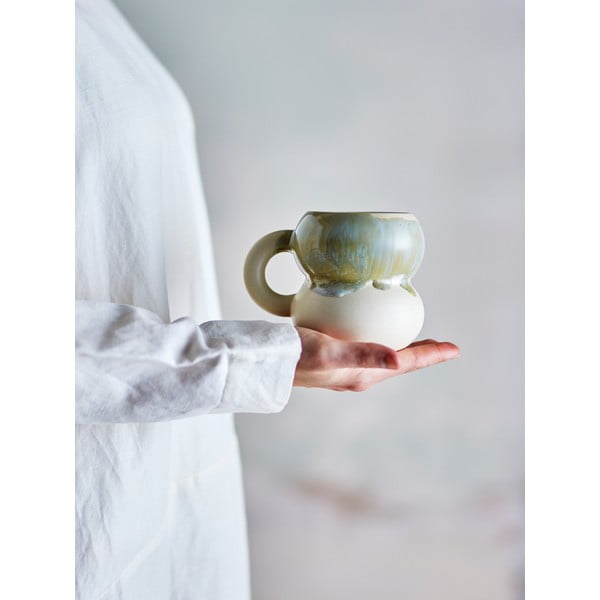 Tazze in set blu e color crema in gres 4 pz 400 ml Luna – Bloomingville-image-1