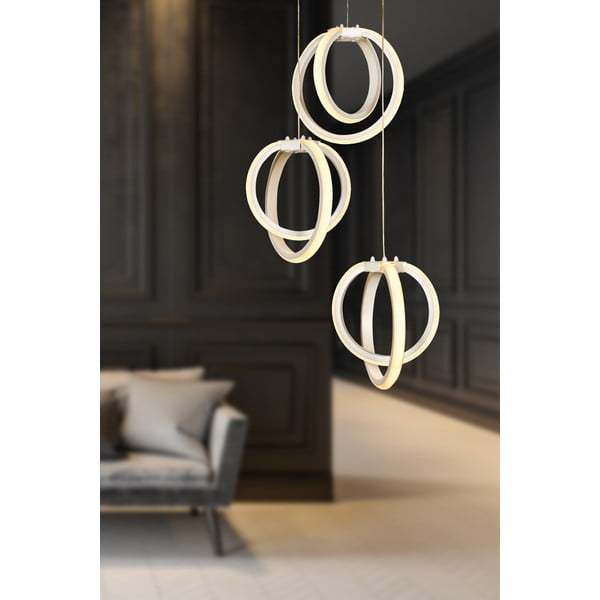 Lampadario LED bianco in metallo ø 20 cm Sezen – Squid Lighting-image-1
