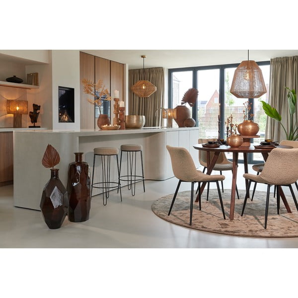 Tavolo da pranzo rotondo marrone con piano in acacia ø 120 cm Quenza - Light & Living-image-1