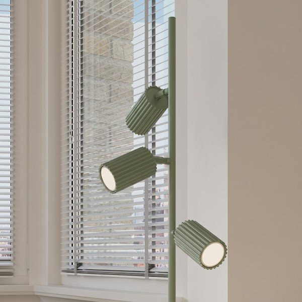 Lampada da terra verde in alluminio con struttura flessibile (altezza totale 155 cm) Gleam – Sollux-image-2