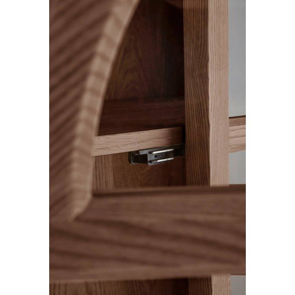 Vetrina colore naturale scuro con effetto noce 90x195x40 cm Sandor – Jotex-image-2