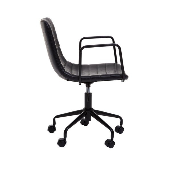 Sedia da ufficio nera in similpelle Forbes – Premier Housewares-image-3