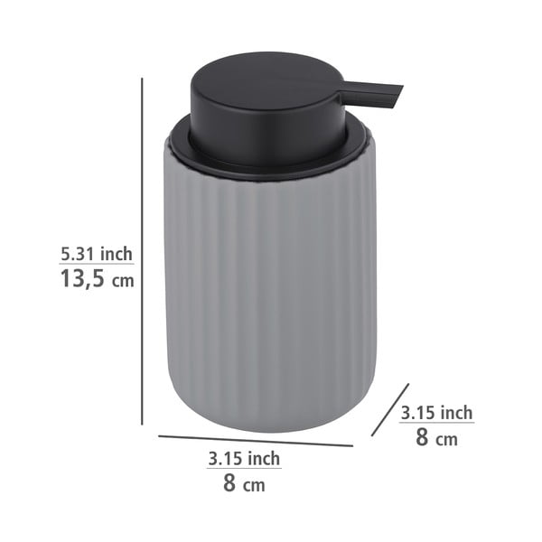 Distributore di sapone in ceramica grigia Belluno - Wenko-image-3