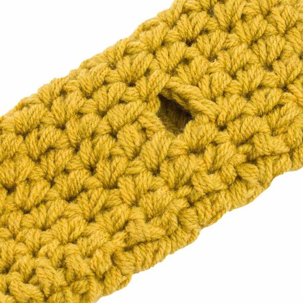 Scaldamuscoli all'uncinetto giallo senape Ash - DOKE-image-4