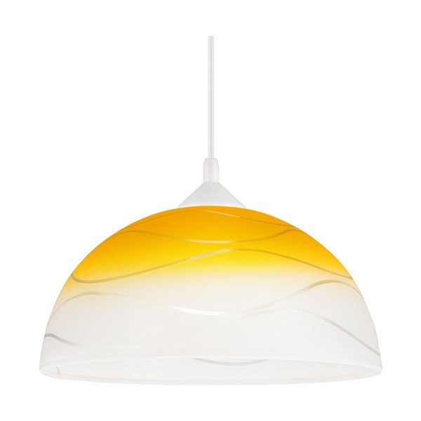 Lampadario giallo con paralume in vetro ø 30 cm Sfera – LAMKUR-image-4