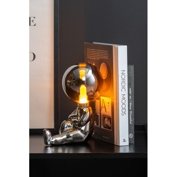 Lampada da tavolo per bambini argentata Joey – Leitmotiv-image-1