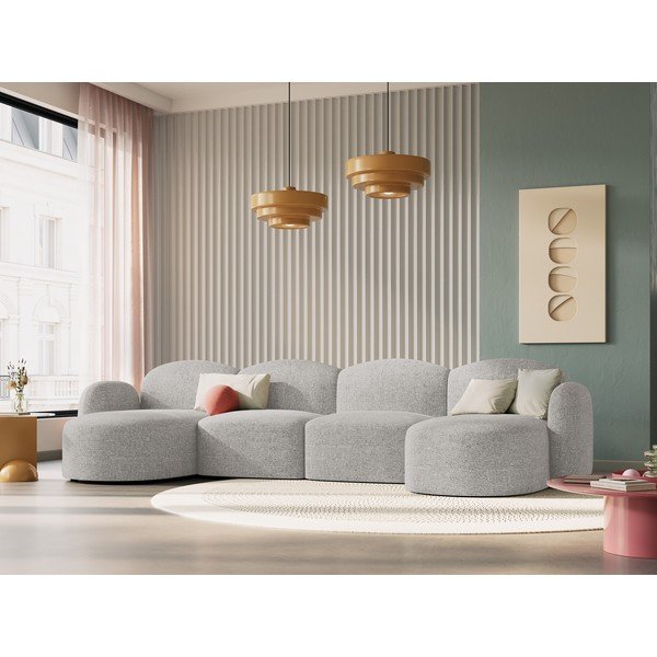 Divano angolare grigio chiaro Blair - Micadoni Home-image-1