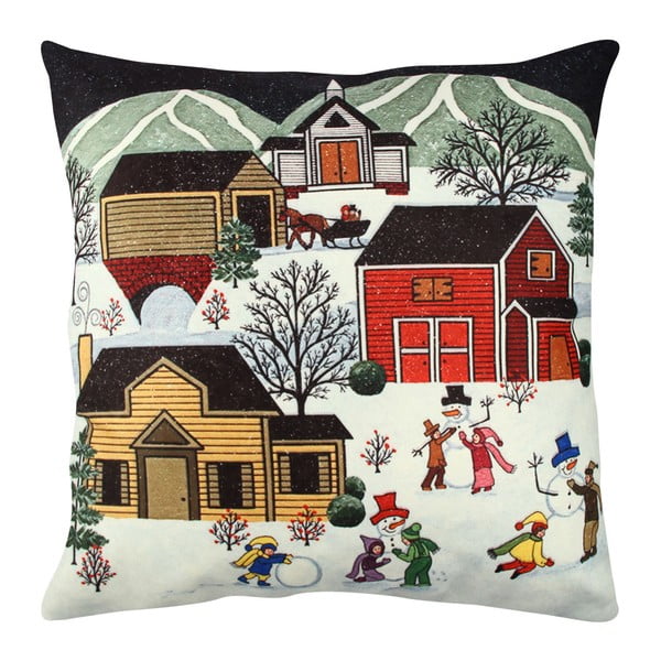 Cuscino Villaggio d'inverno, 43 x 43 cm - Gravel