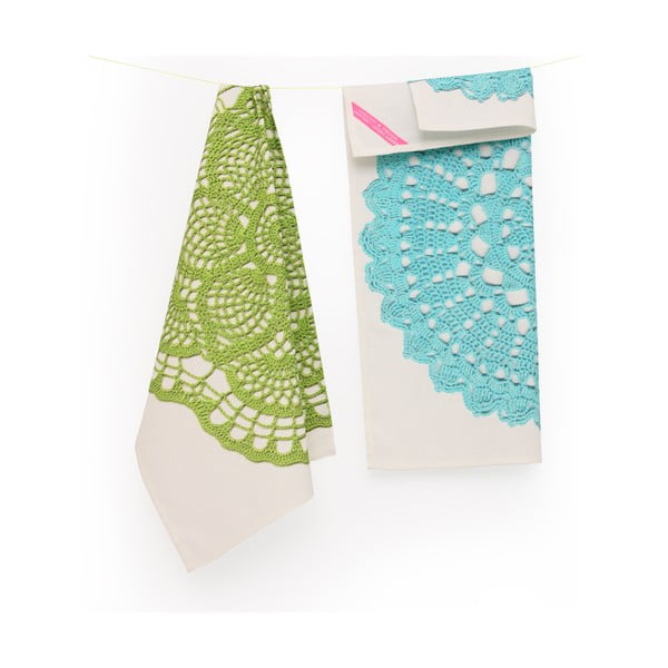 Sada dvou bavlněných utěrek Happy Friday Doily, 70 x 50 cm