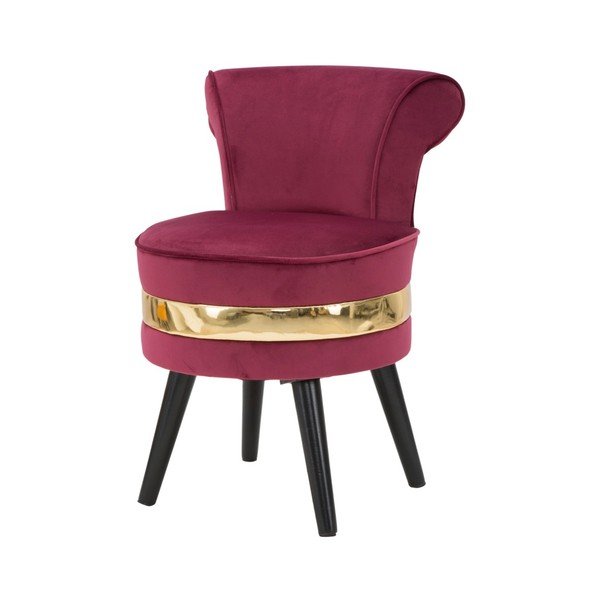 Poltrona imbottita in rosso bordeaux con schienale basso Paris - Mauro Ferretti-image-2