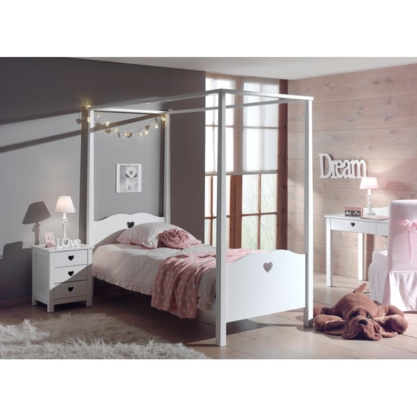 Comodino bianco per bambini Amori - Vipack-image-1