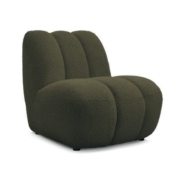 Poltrona verde con rivestimento in bouclé Janissaire – Bobochic Paris