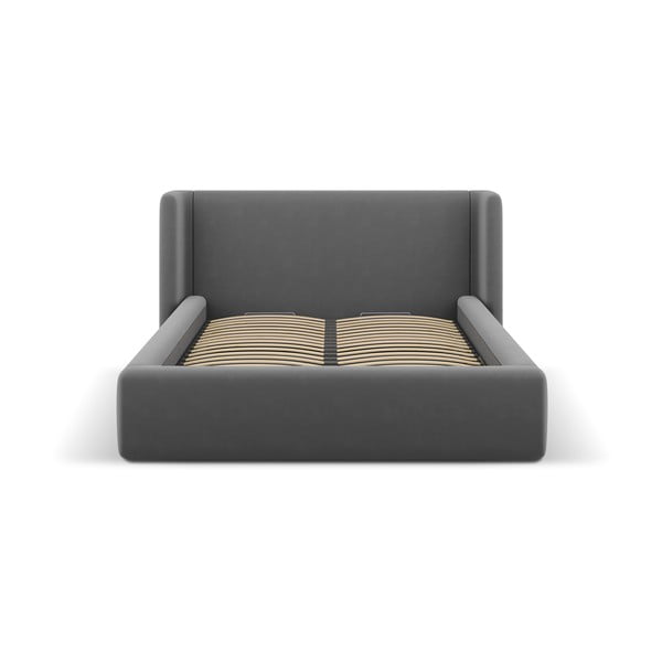 Letto matrimoniale imbottito grigio con contenitore con rete inclusa 180x200 cm Jason – Windsor & Co Sofas-image-3