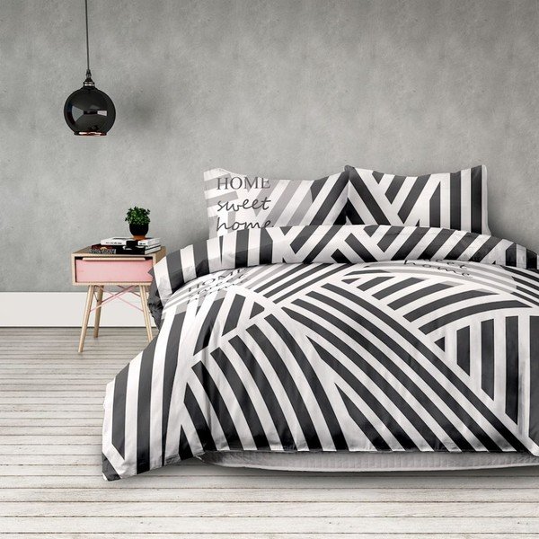 Set di copripiumino e 2 federe in cotone Averi Sweet Home Light, 200 x 200 cm + 63 x 63 cm - AmeliaHome-image-1
