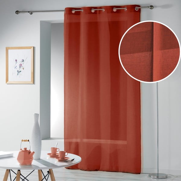 Tenda sottile color terracotta 140x240 cm Telma – douceur d'intérieur-image-4
