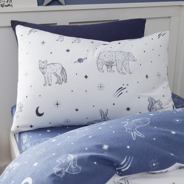 Biancheria da letto singola per bambini in flanella 135x200 cm Starlight Animals - Bianca-image-3