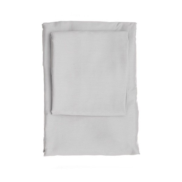 Šedé prostěradlo z bavlněného saténu Patik De Light Grey, 180 x 225 cm