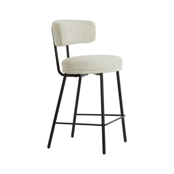 Sgabello da bar color crema imbottito Harvie – Light & Living