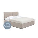 Letto matrimoniale imbottito grigio tortora con contenitore con materasso incluso/con rete inclusa 160x200 cm Thessa Pillow – Bonami Selection