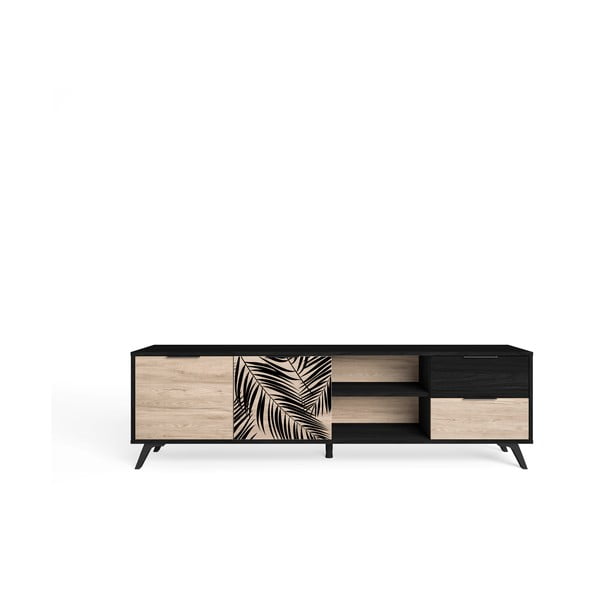 Tavolo TV nero in rovere 181x53 cm Palmera - Marckeric