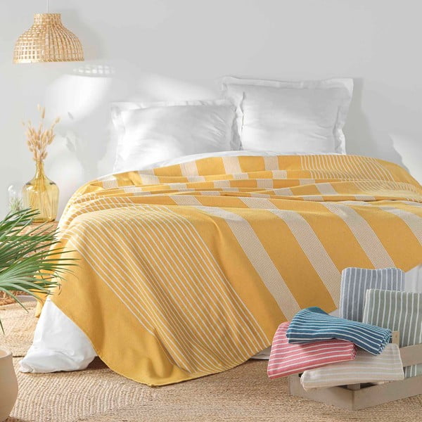 Copriletto giallo 220x240 cm Adele - douceur d'intérieur-image-3