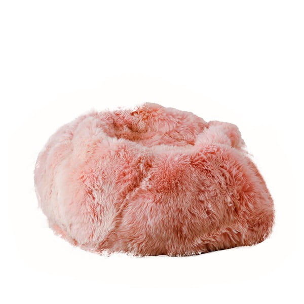 Borsa da divano in pelle di pecora rosa , ⌀ 110 cm - Native Natural