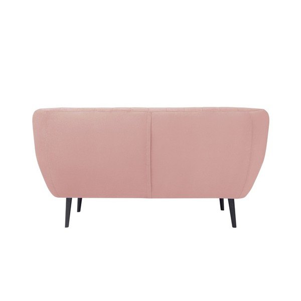 Divano rosa chiaro per due Toscane, gambe nere - Mazzini Sofas-image-3