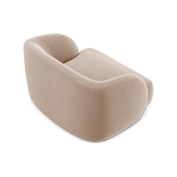 Poltrona in velluto beige Miley - Micadoni Home-image-4