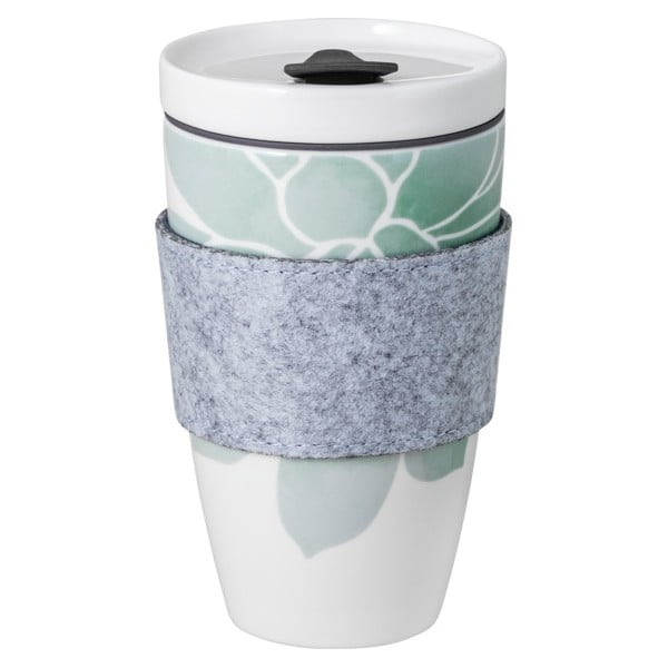 Tazza da viaggio in porcellana verde e bianca Villeroy & Boch , 350 ml Like To Go - like | Villeroy & Boch-image-3