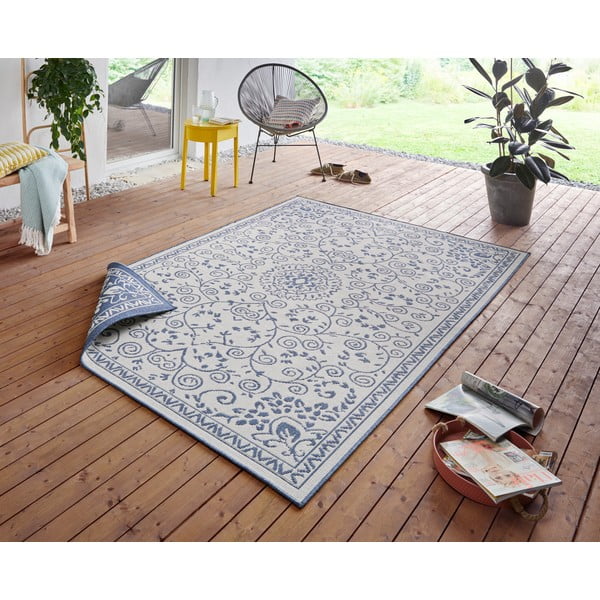 Tappeto da esterno blu e crema , 160 x 230 cm Leyte - NORTHRUGS-image-1