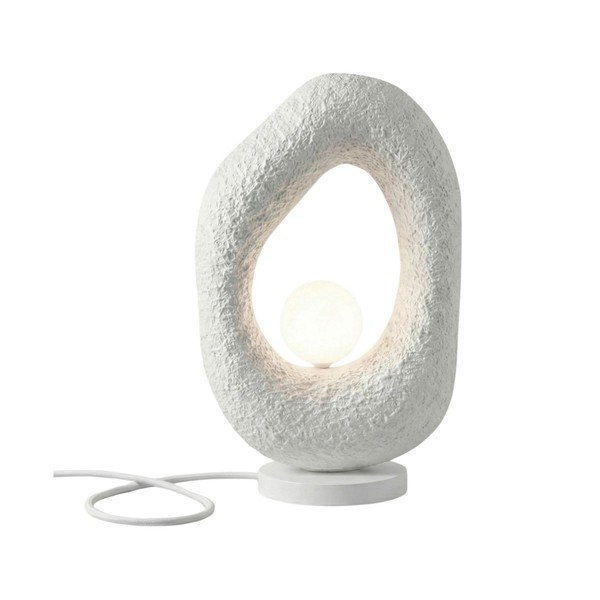 Lampada da tavolo bianca in metallo (altezza totale 50 cm) Lore – Opviq lights