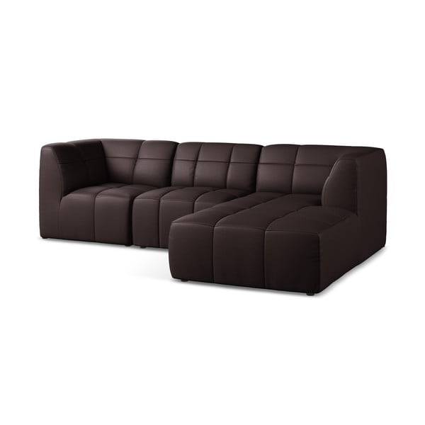 Divano angolare viola scuro (con penisola a destra/con chaise lounge) con rivestimento in finta pelle Aloha – Makamii-image-4