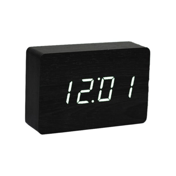 Sveglia nera con display a LED bianchi Brick Click Clock - Gingko