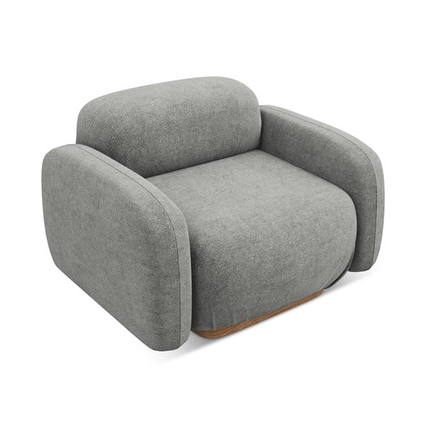 Parte divano componibile grigio con rivestimento in bouclé Ailani – Makamii-image-2