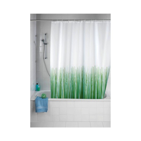 Tenda da doccia verde e bianca Nature, 180 x 200 cm - Wenko-image-2