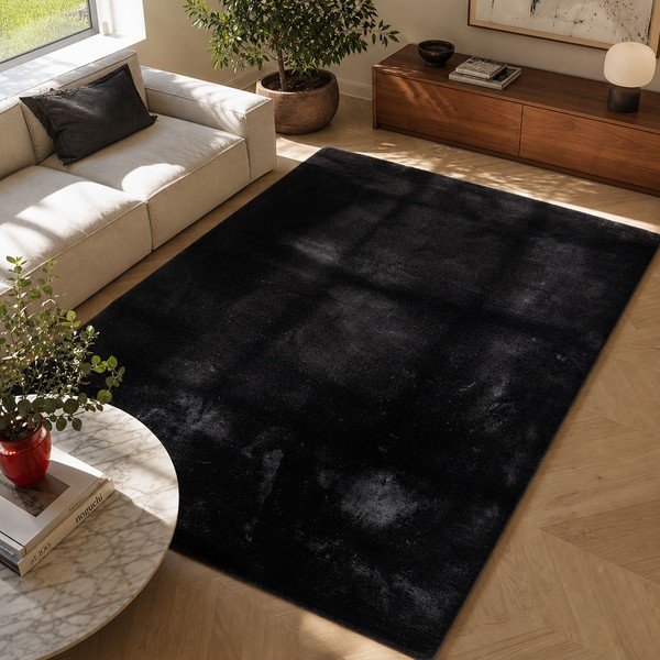 Tappeto nero , 160 x 230 cm Fox Liso - Universal-image-4