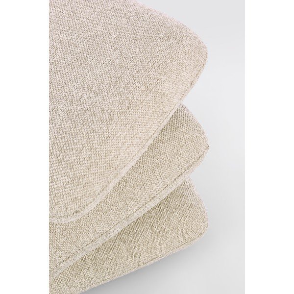 Poggiapiedi beige con rivestimento in bouclé Antara – Bizzotto-image-1