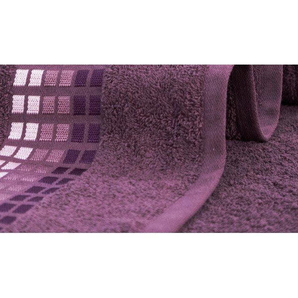 Asciugamano in cotone viola scuro 50x100 cm Darwin - My House-image-1